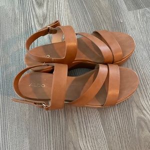 Brown Aldo Flatform Sandals